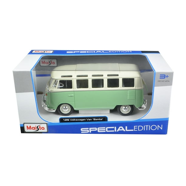 Model Toy Car Diecast Samba Miniature Camper Green VW VOLKSWAGEN BUS 1:64 7 cm